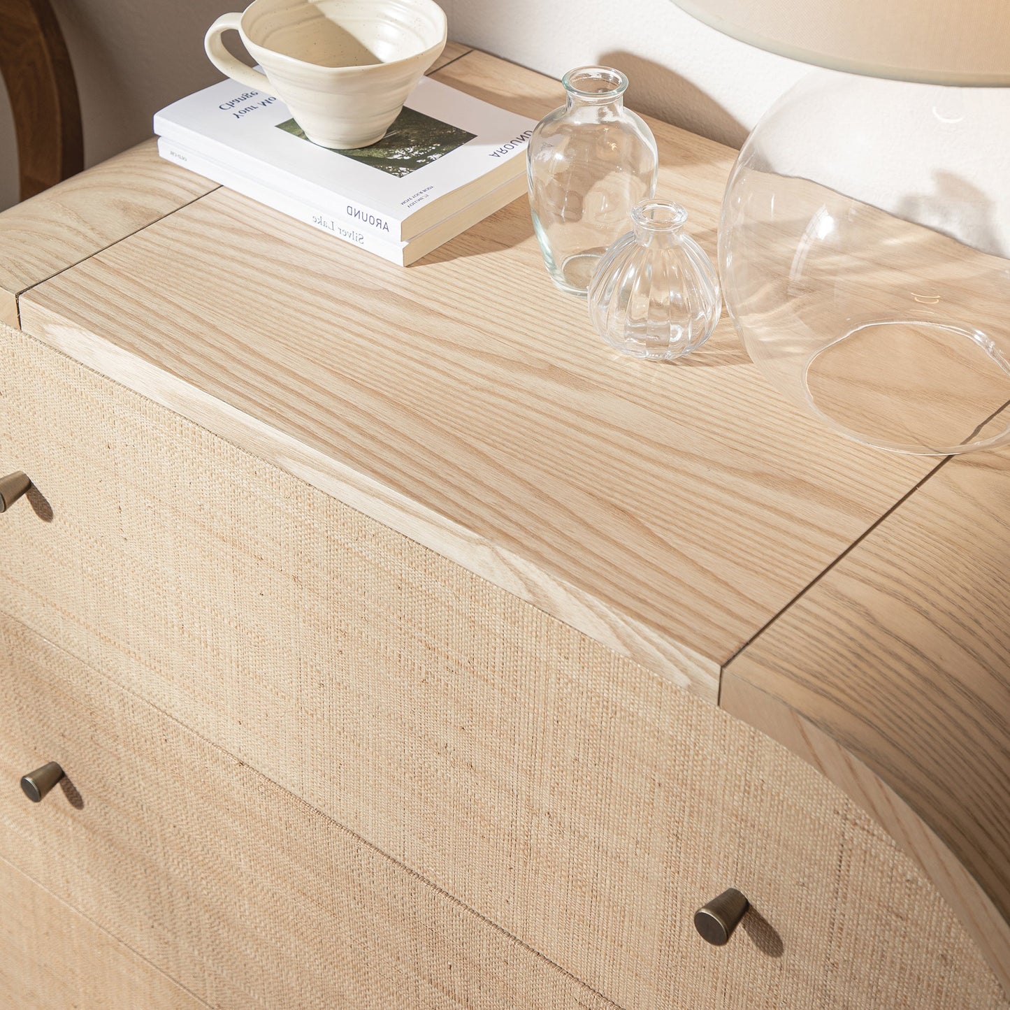 Maude Chest of 3 Drawers, Natural Ash with Raffia