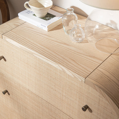 Maude Chest of 3 Drawers, Natural Ash with Raffia