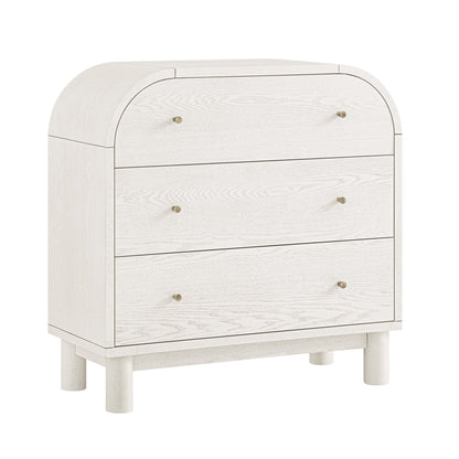 Maude Chest of 3 Drawers, Washed White Ash