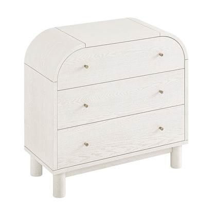 Maude Chest of 3 Drawers, Washed White Ash