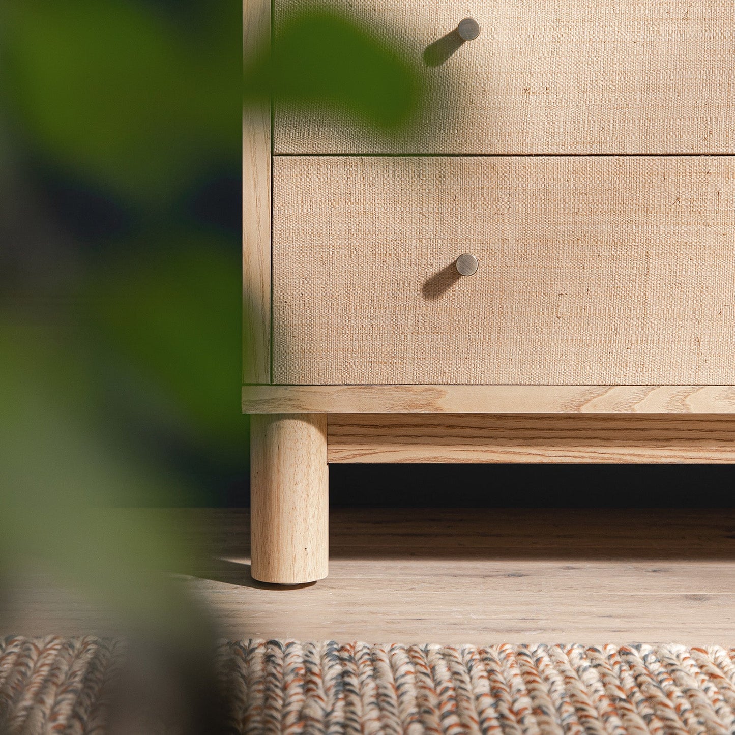 Maude Tall Chest, Natural Ash with Raffia
