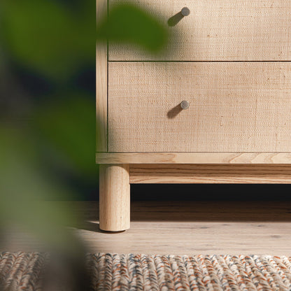 Maude Tall Chest, Natural Ash with Raffia