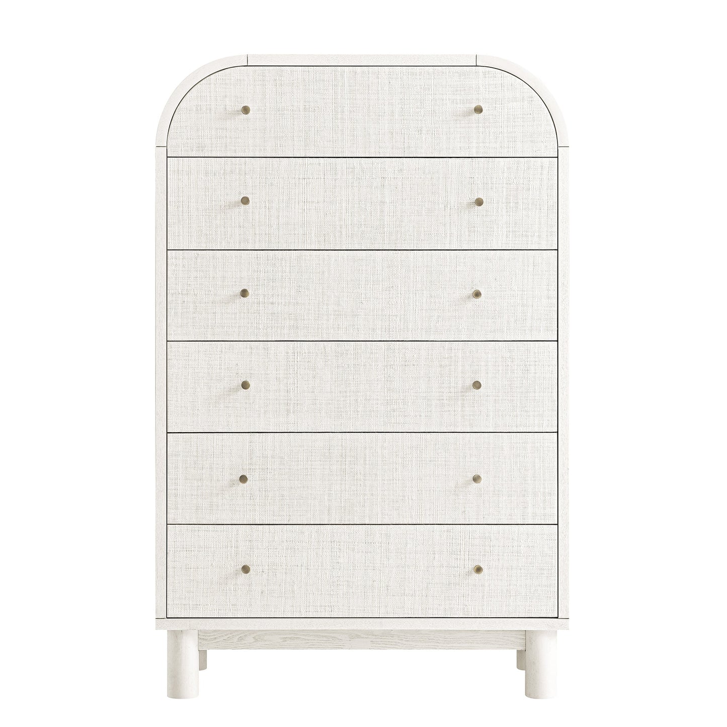 Maude Tall Chest, Washed White Ash with Raffia