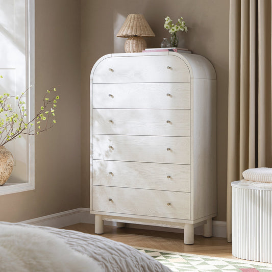 Maude Tall Chest, Washed White Ash