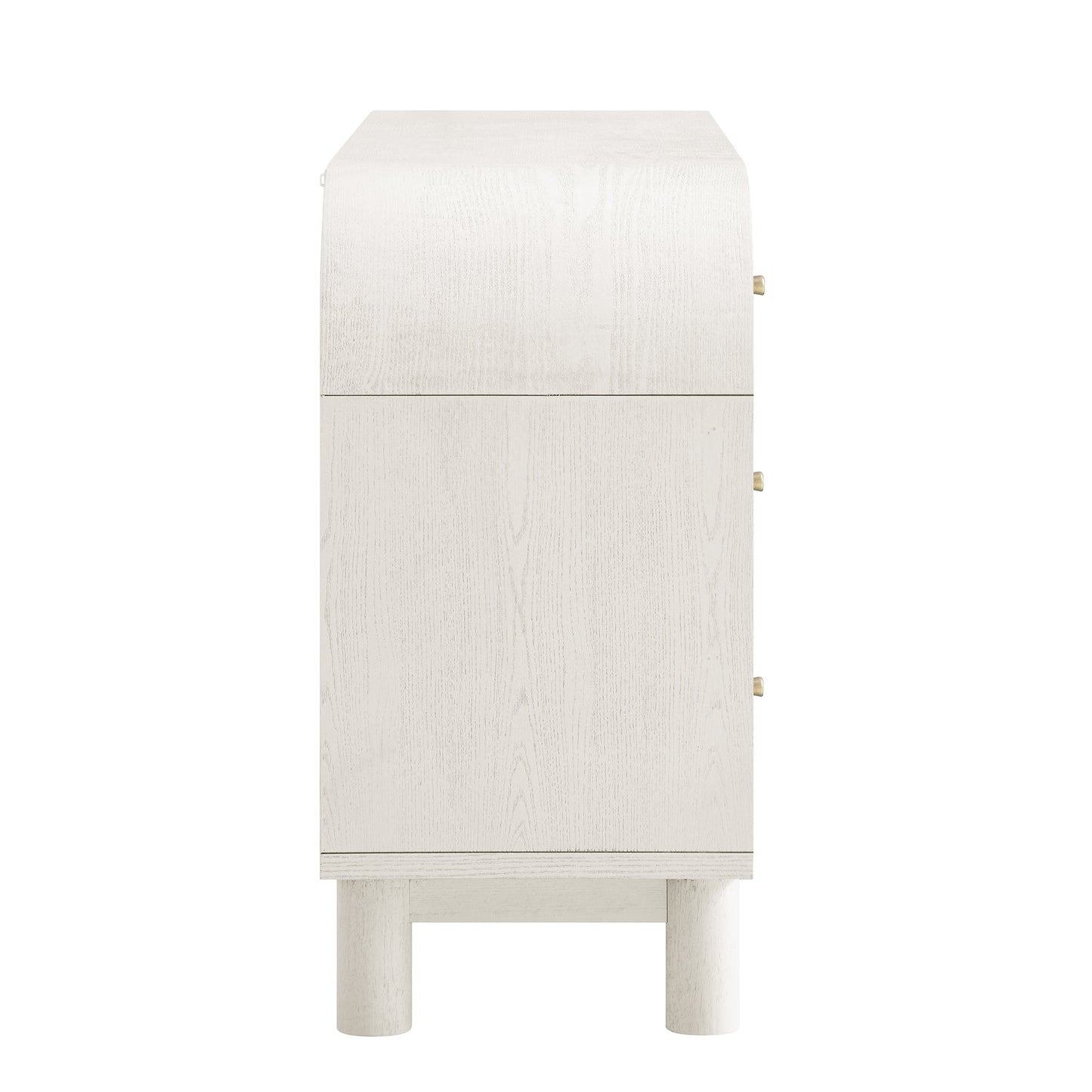 Maude 9 Drawer Chest, Washed White Ash with Raffia
