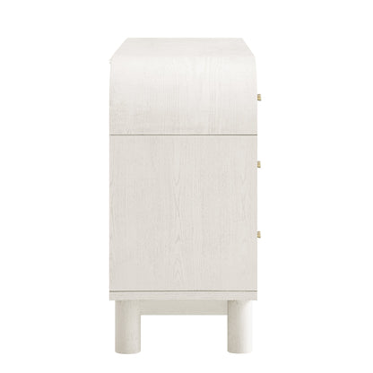 Maude 9 Drawer Chest, Washed White Ash with Raffia