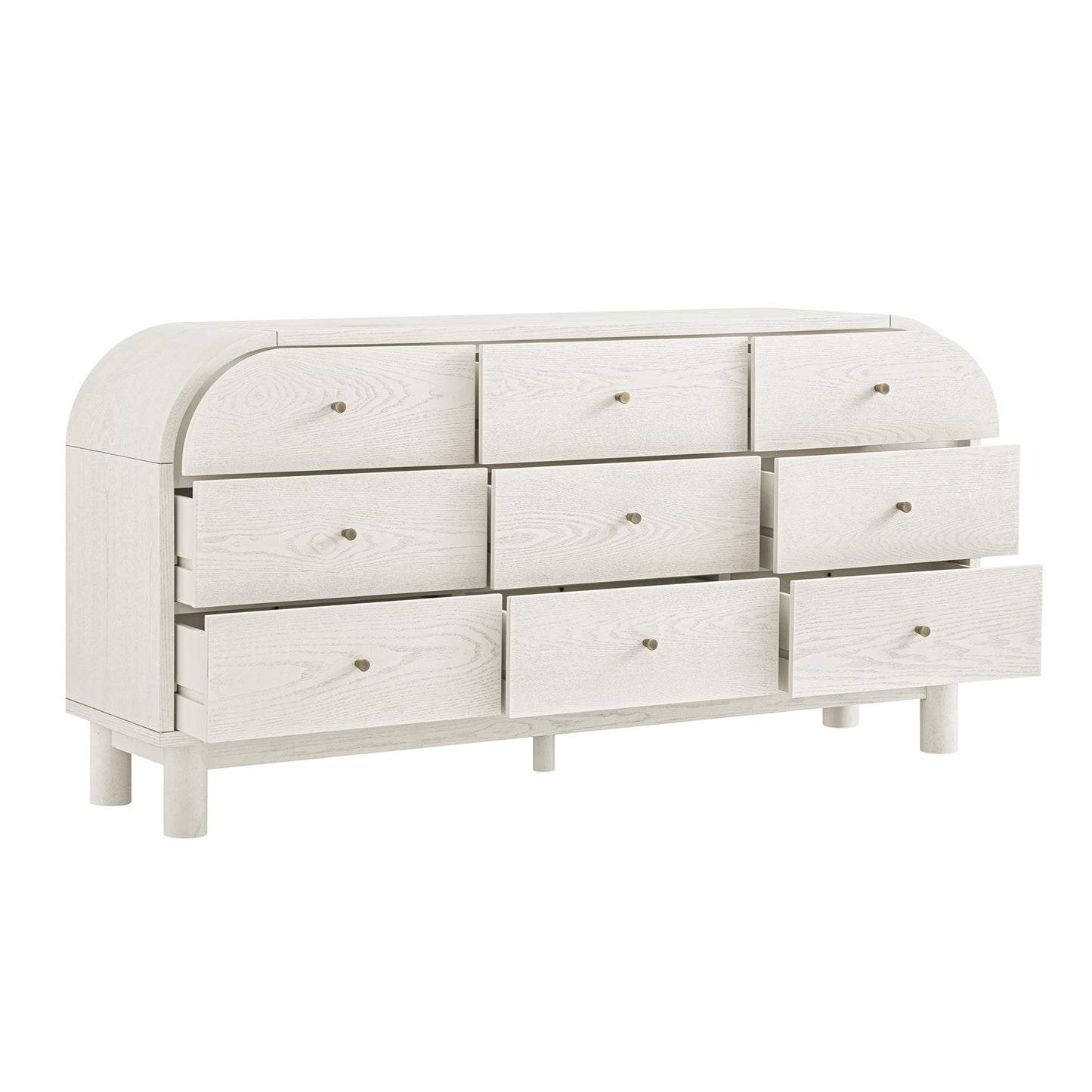 Maude 9 Drawer Chest, Washed White Ash