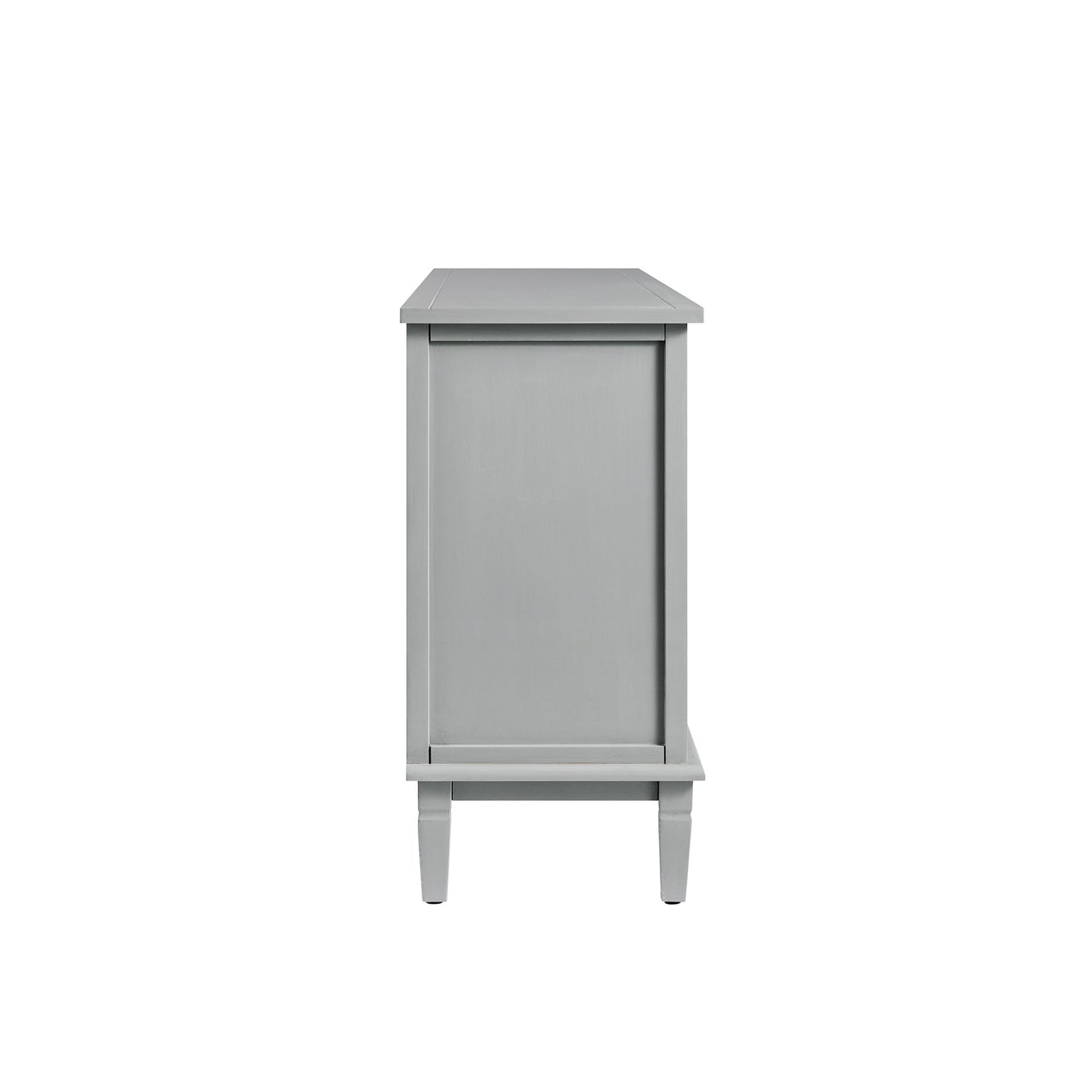 Chantilly Mid Grey Carved Wide 6 Drawer Chest