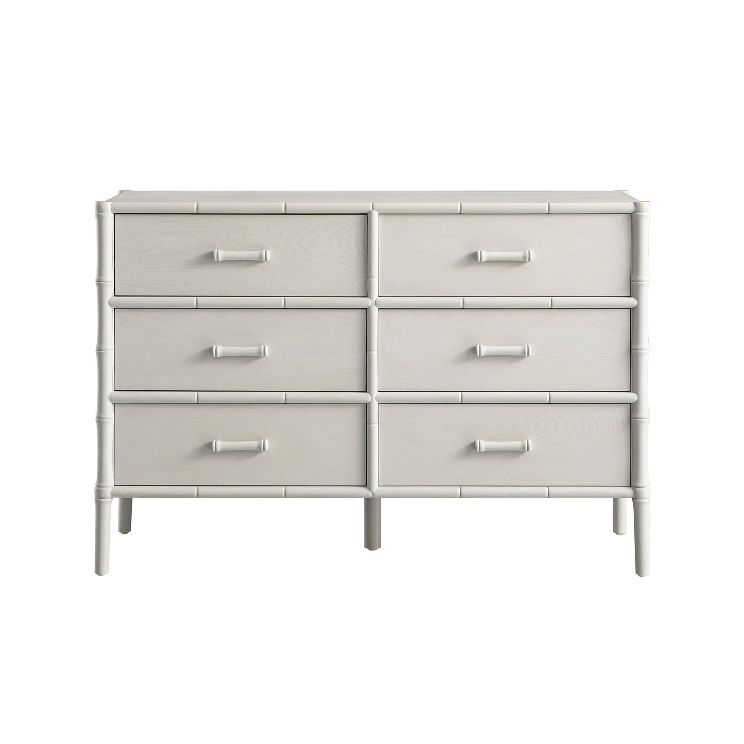 Elstowe Faux Bamboo 6-Drawer Chest, Shaded White