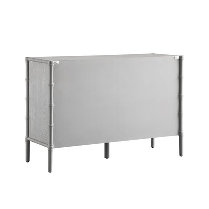 Elstowe Faux Bamboo 6-Drawer Chest, Warm Grey