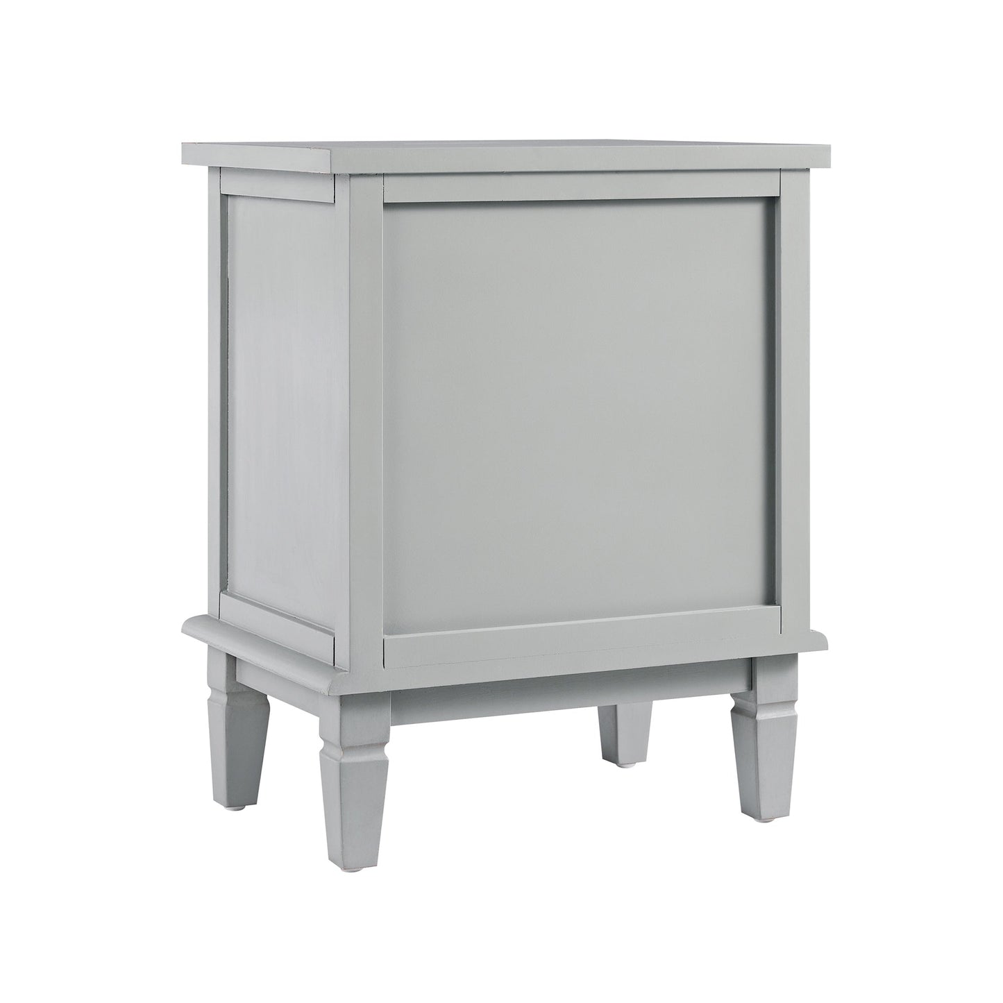 Chantilly Mid Grey Carved 2 Drawer Bedside Table