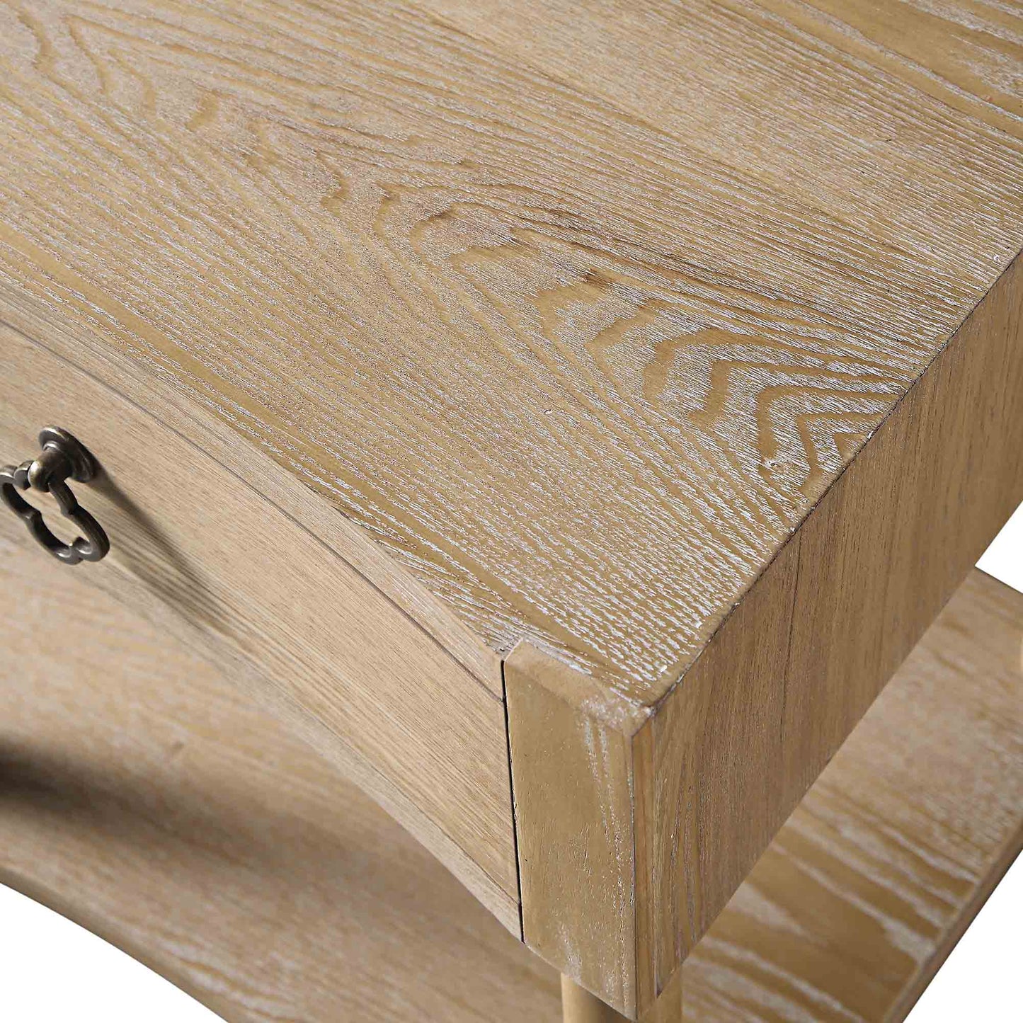 Thalia Concave 1 Drawer Bedside Table, Natural