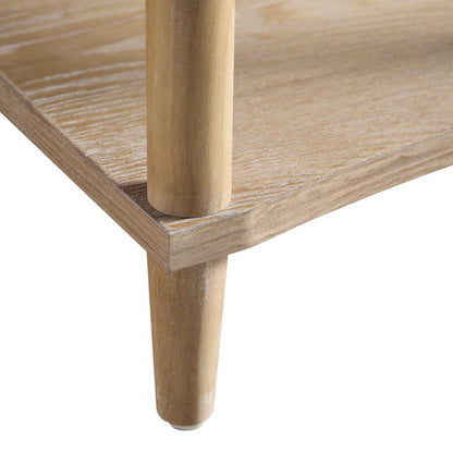 Thalia Concave 1 Drawer Bedside Table, Natural