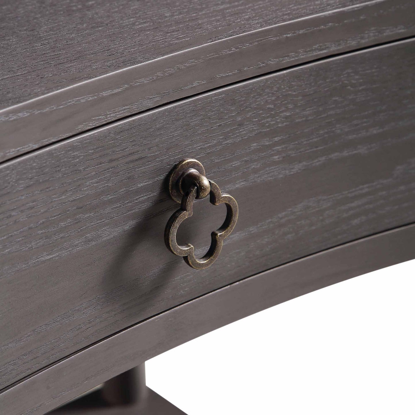 Thalia Concave 1 Drawer Bedside Table, Silver Oak