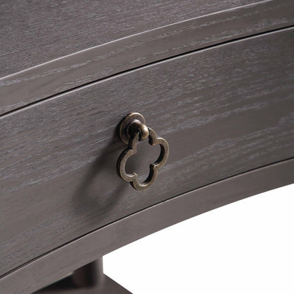 Thalia Concave 1 Drawer Bedside Table, Silver Oak