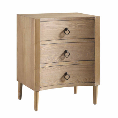 Thalia Concave 3 Drawer Bedside Table, Natural