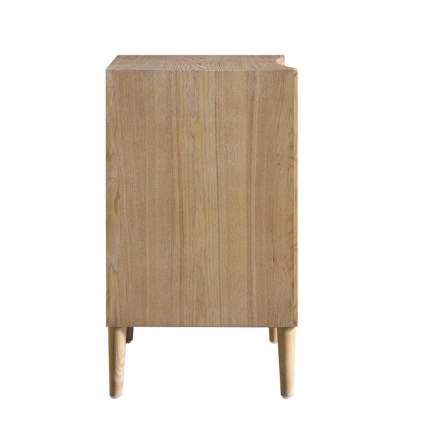 Thalia Concave 3 Drawer Bedside Table, Natural