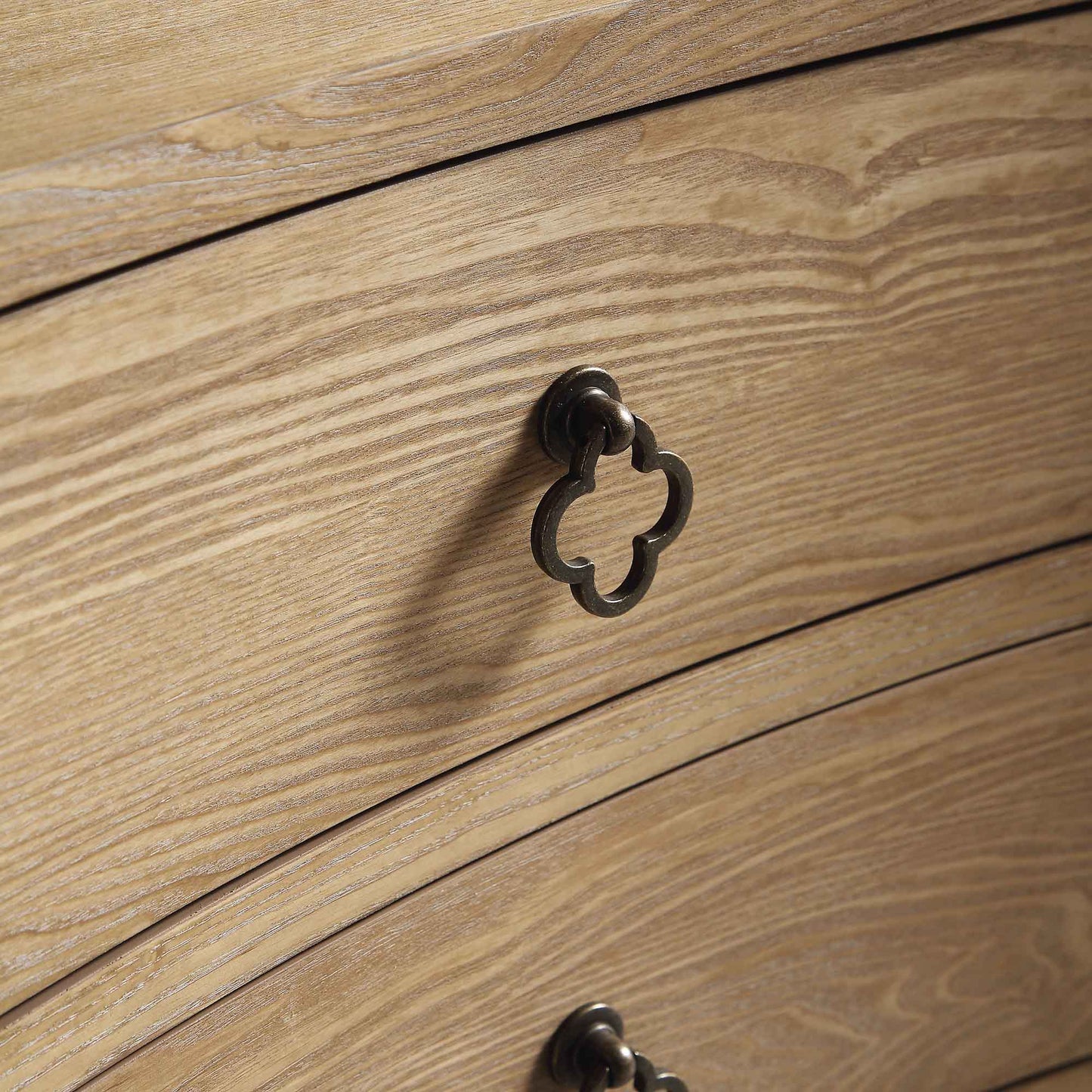 Thalia Concave 3 Drawer Bedside Table, Natural