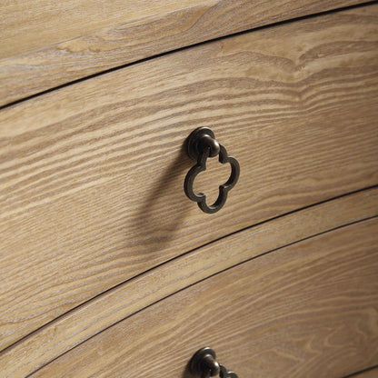 Thalia Concave 3 Drawer Bedside Table, Natural