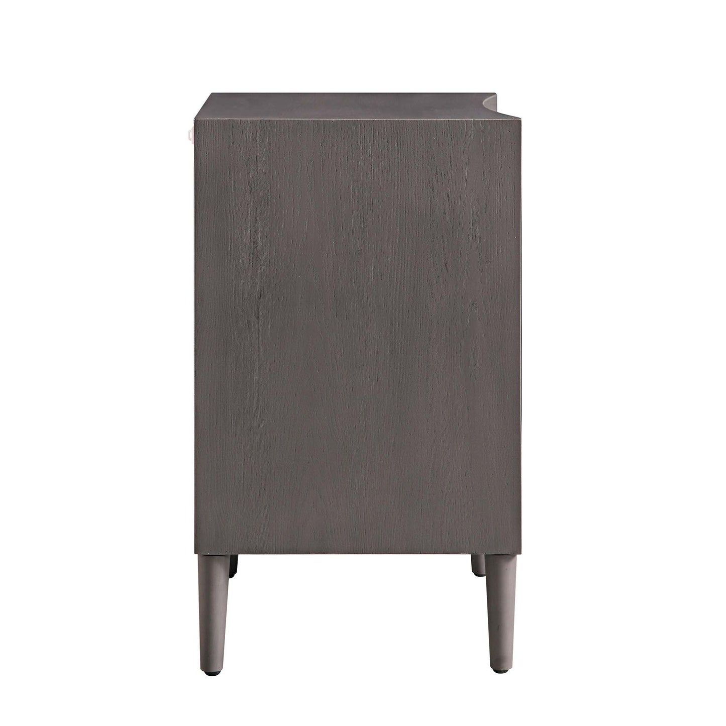 Thalia Concave 3 Drawer Bedside Table, Silver Oak