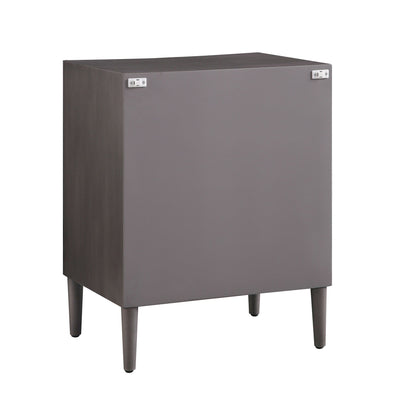 Thalia Concave 3 Drawer Bedside Table, Silver Oak