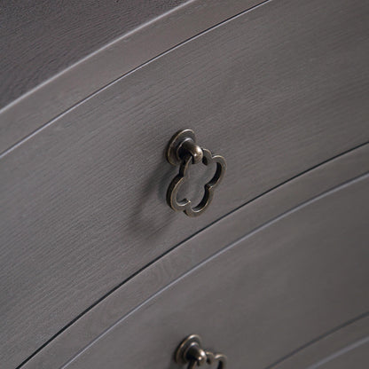 Thalia Concave 3 Drawer Bedside Table, Silver Oak