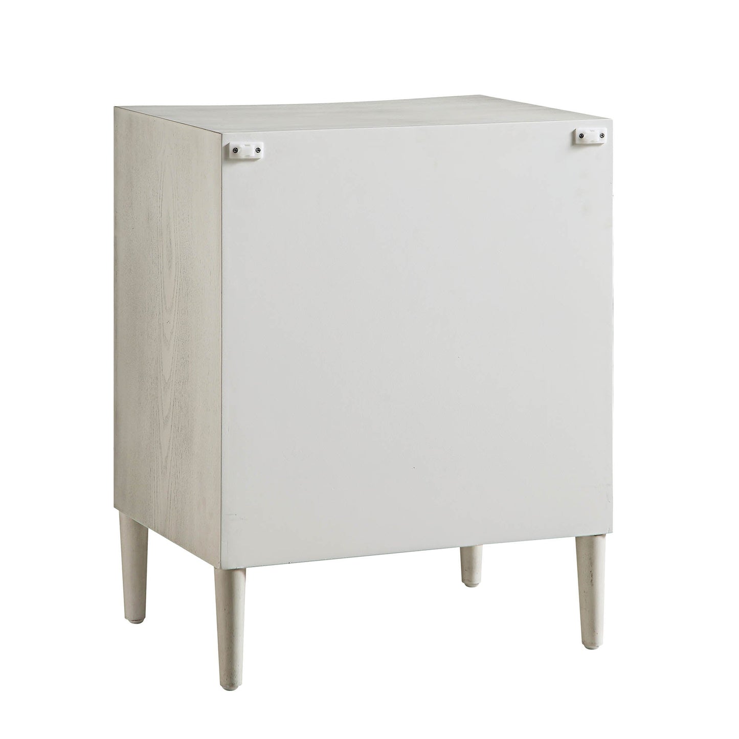 Thalia Concave 3 Drawer Bedside Table, Washed White