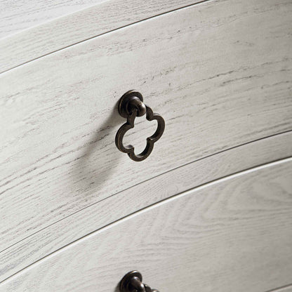 Thalia Concave 3 Drawer Bedside Table, Washed White