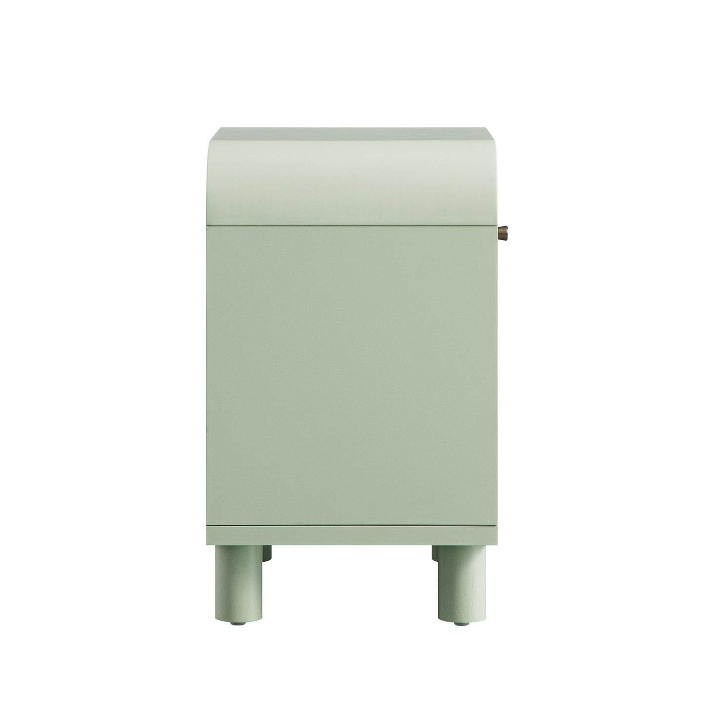 Maude 2 Drawer Bedside Table, Muted Pistachio Ash with Raffia