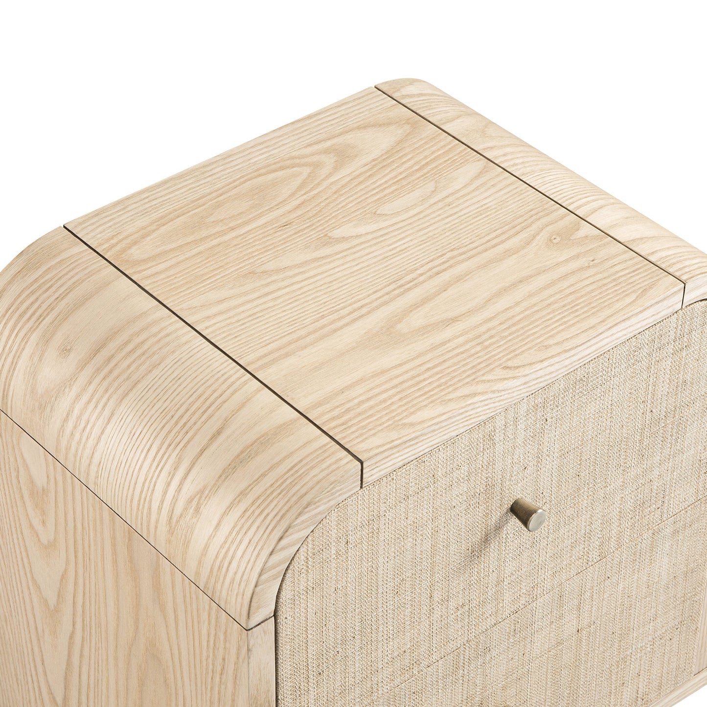 Maude 2 Drawer Bedside Table, Natural Ash with Raffia
