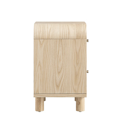 Maude 2 Drawer Bedside Table, Natural Ash