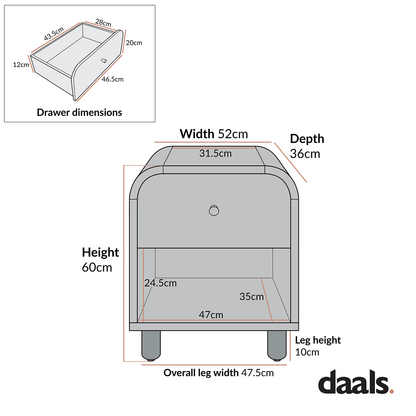 Maude 1 Drawer Bedside Table, Muted Pistachio Ash with Raffia