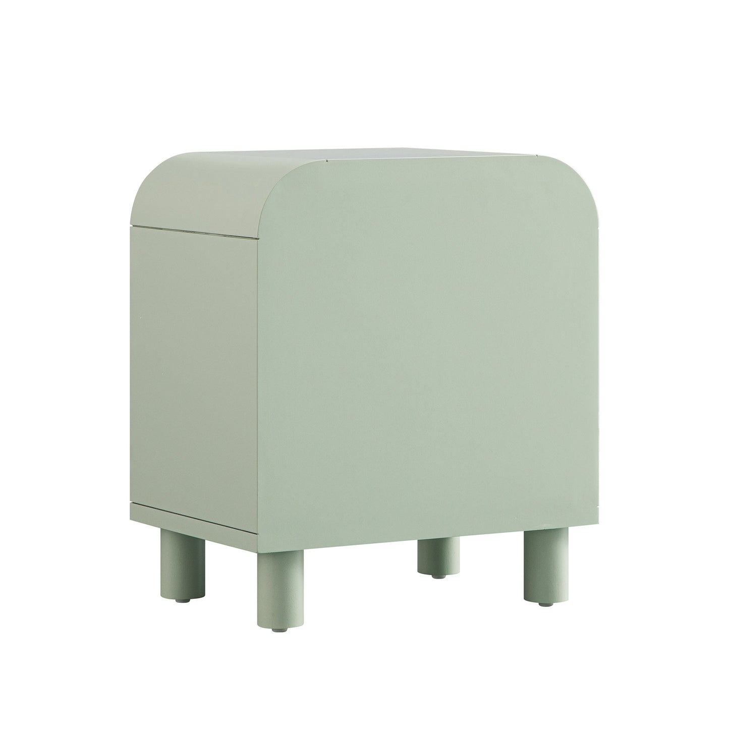 Maude 1 Drawer Bedside Table, Muted Pistachio Ash with Raffia