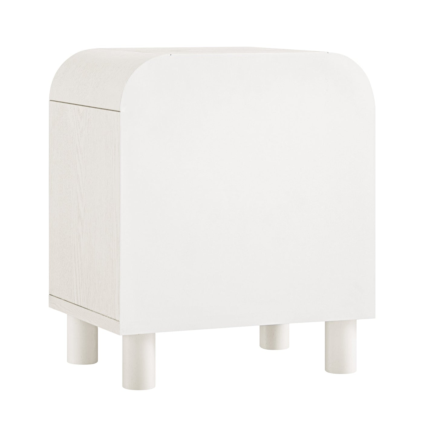 Maude 1 Drawer Bedside Table, Washed White Ash with Raffia