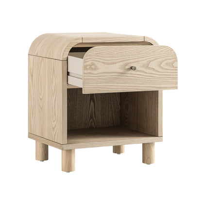 Maude 1 Drawer Bedside Table, Natural Ash