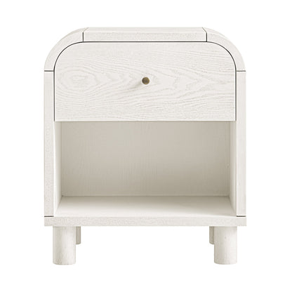 Maude 1 Drawer Bedside Table, Washed White Ash