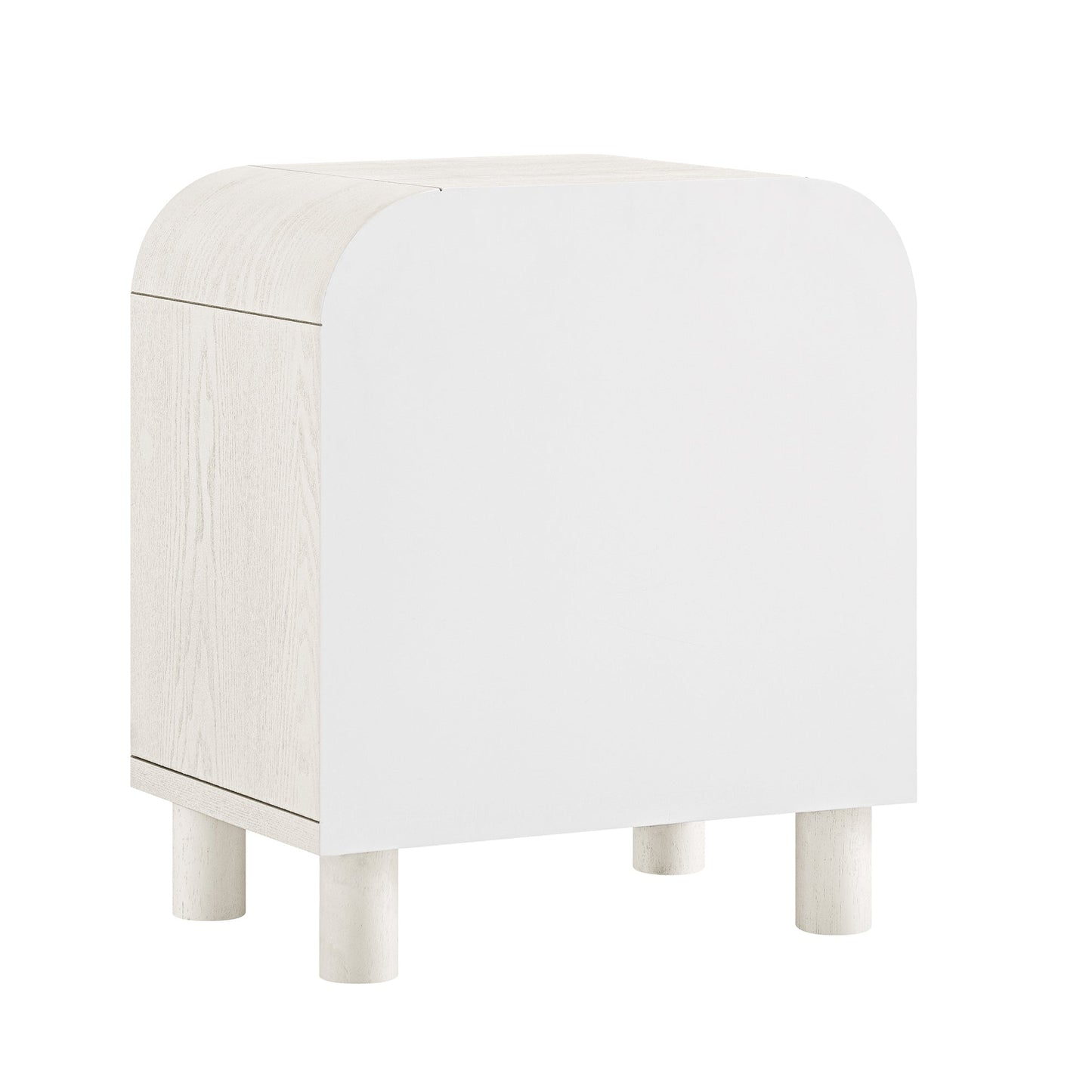 Maude 1 Drawer Bedside Table, Washed White Ash