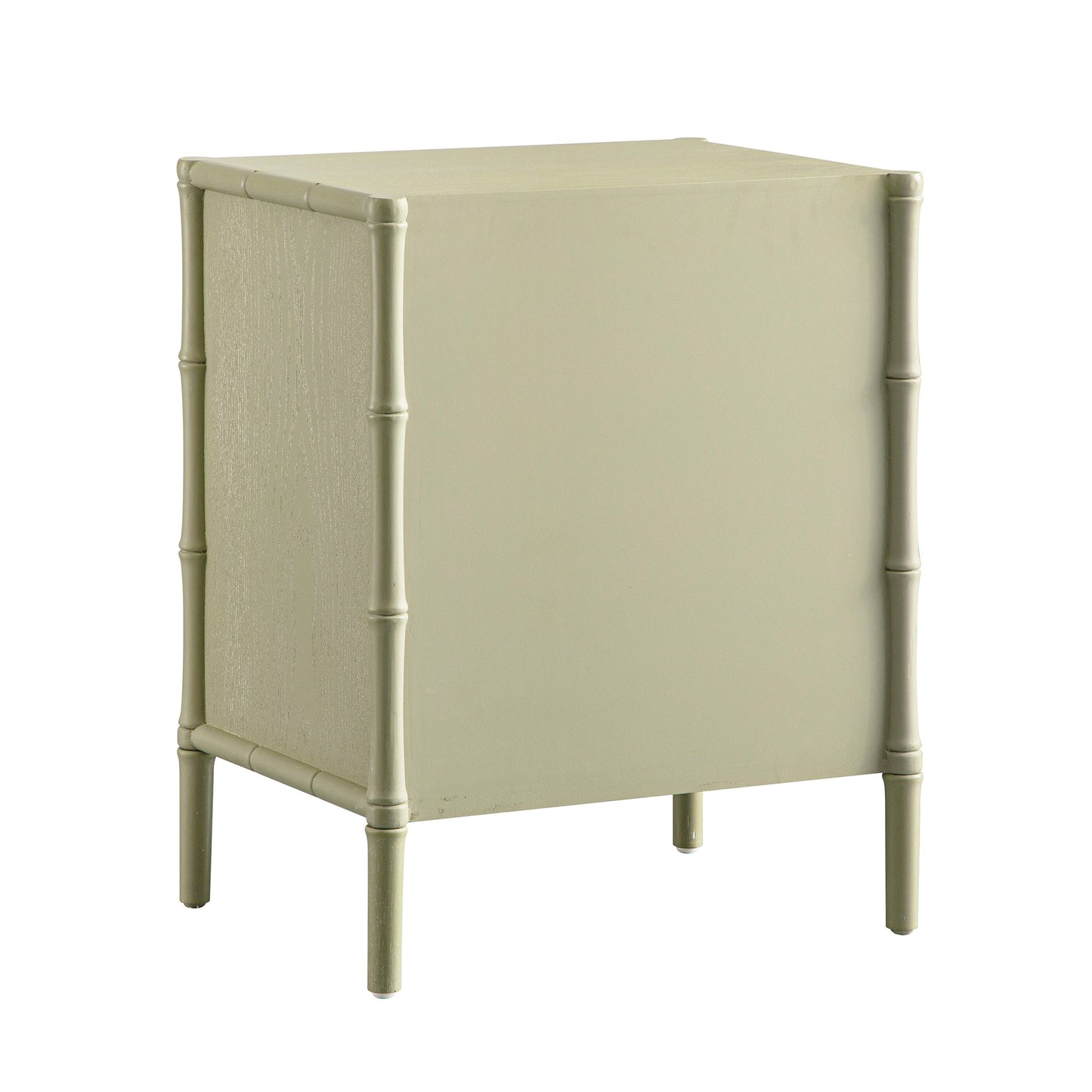 Elstowe Faux Bamboo 3-Drawer Bedside Table, Sage Green