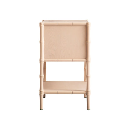 Elstowe Faux Bamboo 2-Drawer Bedside Table, Nude Pink