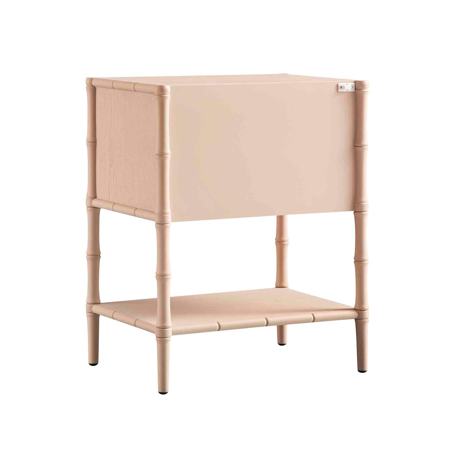 Elstowe Faux Bamboo 2-Drawer Bedside Table, Nude Pink