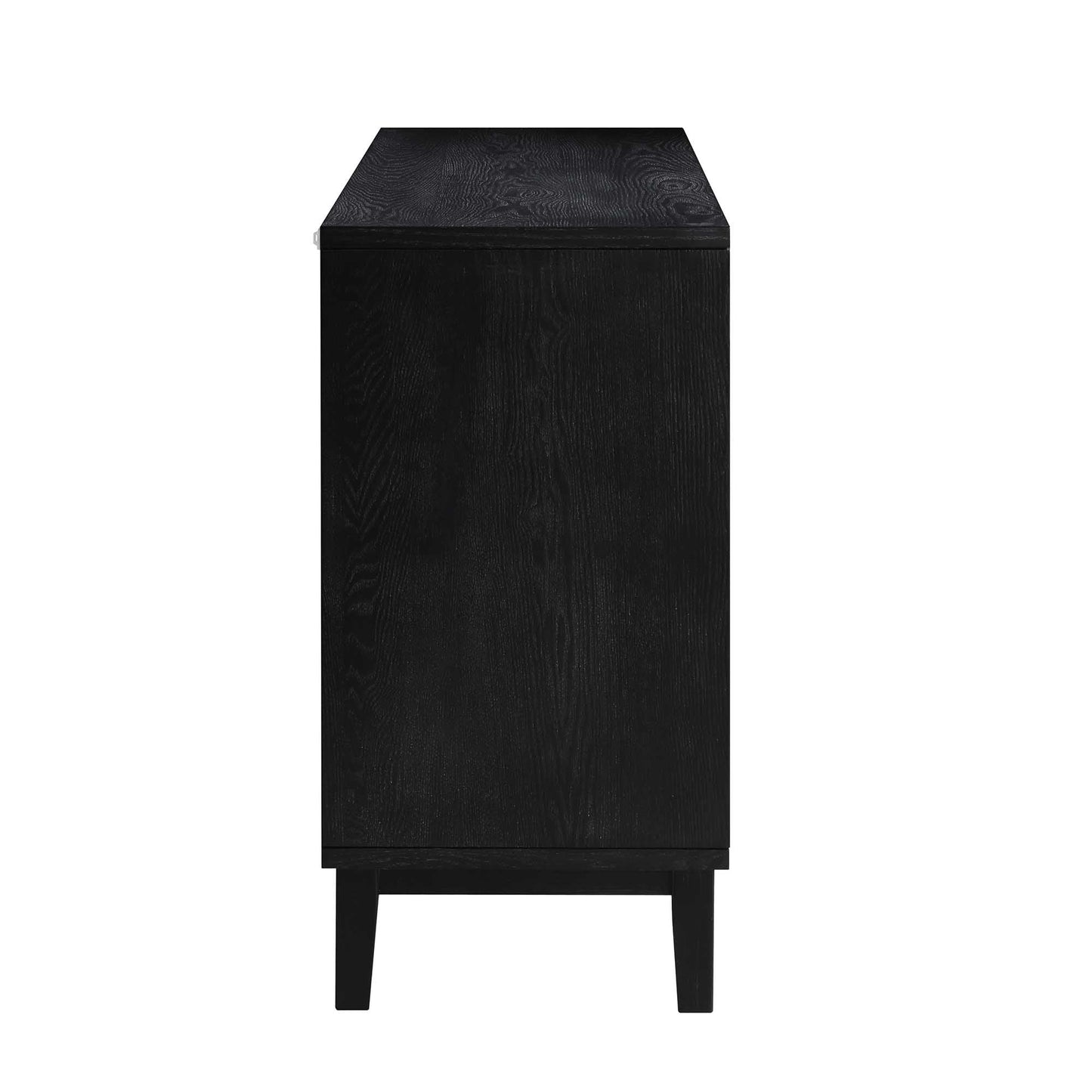 Bianca Chip Carved 3 Door Sideboard, Antique Bronze & Black