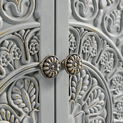 Chantilly Mid Grey Carved Large Sideboard