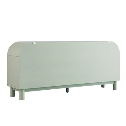 Maude Wide 3-Drawer Sideboard, Muted Pistachio Ash with Raffia