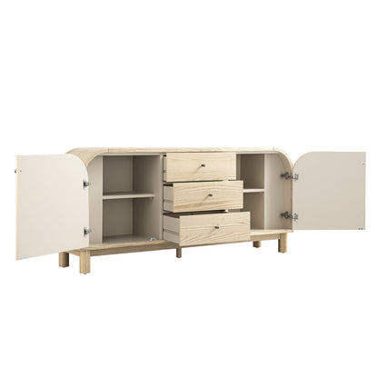 Maude Wide 3-Drawer Sideboard, Natural Ash