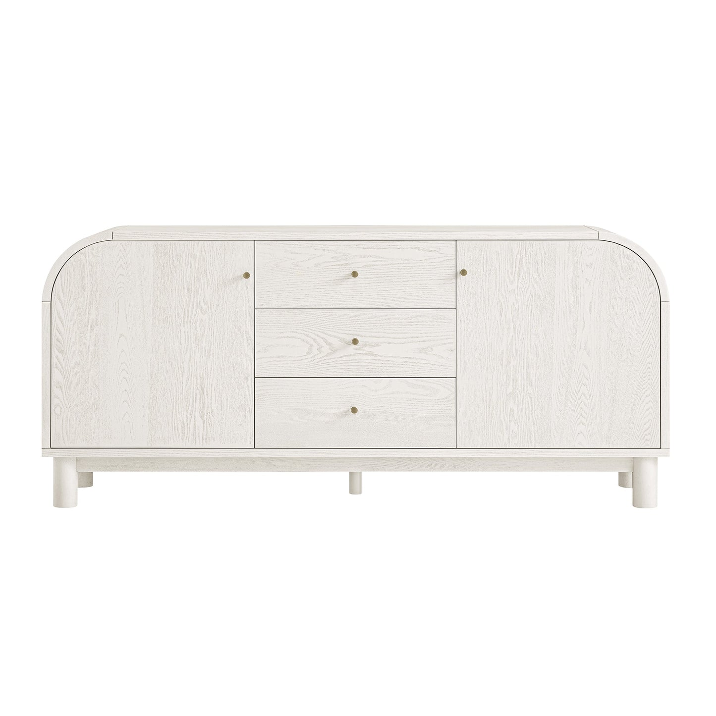 Maude Wide 3-Drawer Sideboard, Washed White Ash