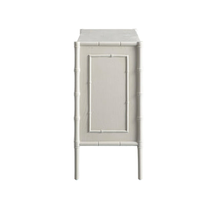 Elstowe Faux Bamboo Small Sideboard, Shaded White