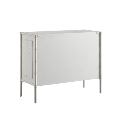Elstowe Faux Bamboo Small Sideboard, Shaded White