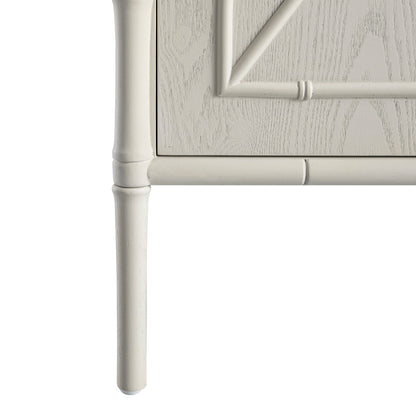 Elstowe Faux Bamboo Small Sideboard, Shaded White