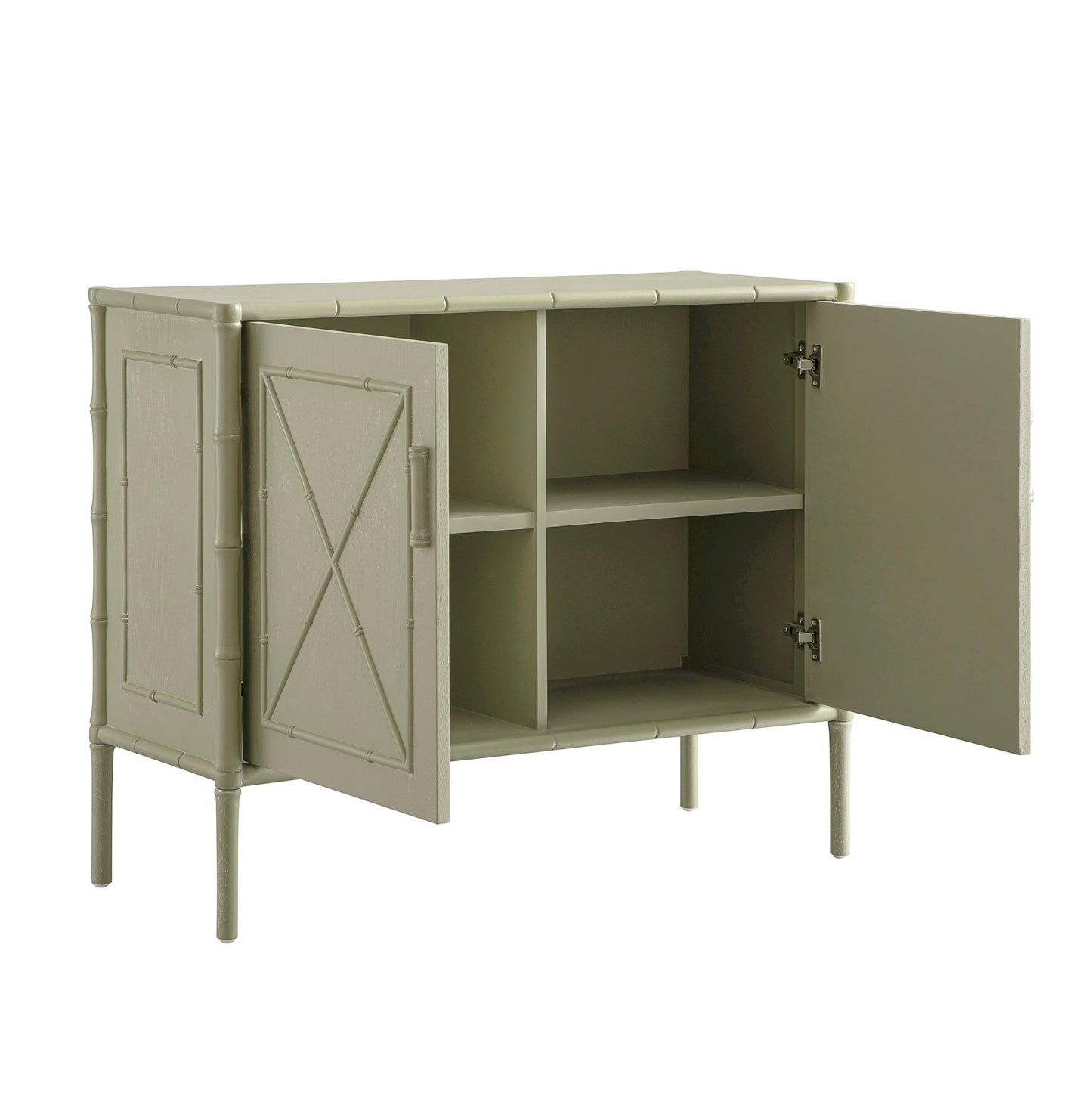 Elstowe Faux Bamboo Small Sideboard, Sage Green
