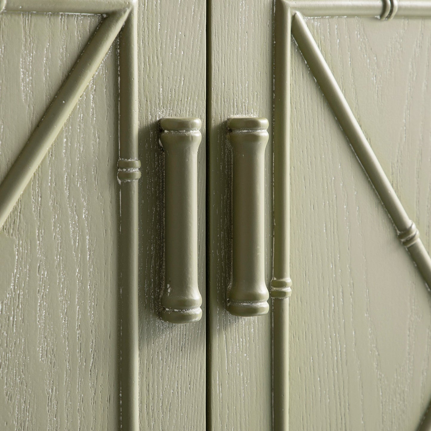 Elstowe Faux Bamboo Small Sideboard, Sage Green